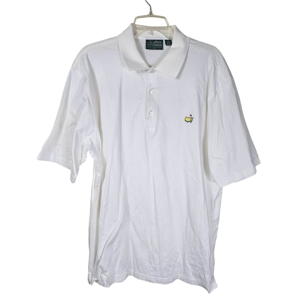 Vintage Augusta Masters Embroidered Polo Shirt‎ XL White Classic Golf Preppy